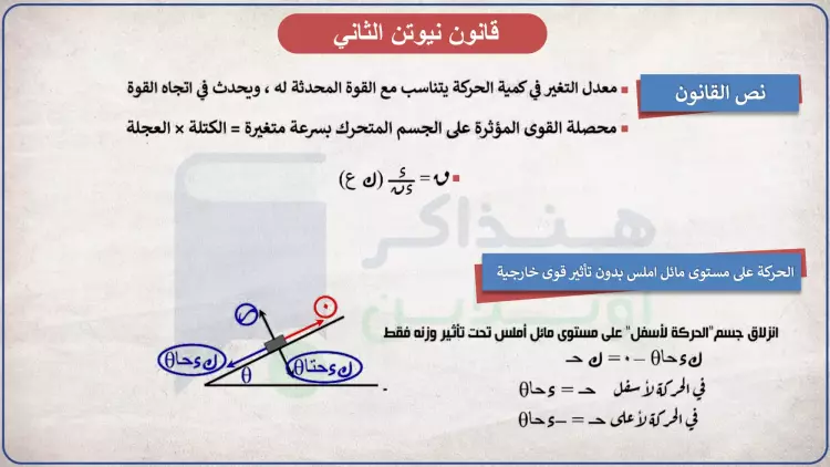 ملخص قوانين مادة الديناميكا للثانوية العامة 2024