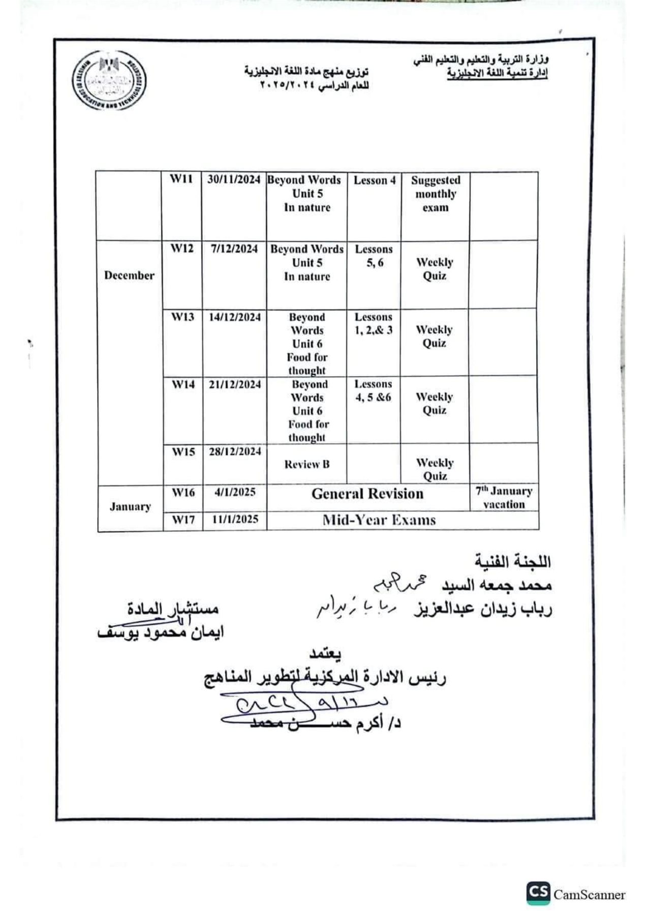 توزيع منهج اللغة الإنجليزية